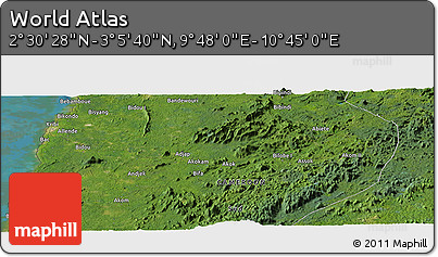 Satellite Panoramic Map of the Area around 2° 48' 4" N, 10° 16' 30" E