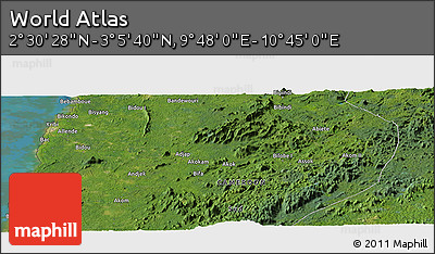 Satellite Panoramic Map of the Area around 2° 48' 4" N, 10° 16' 30" E