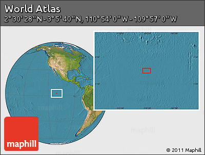 Satellite Location Map of the Area around 2° 48' 4" N, 110° 25' 30" W