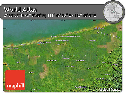 Satellite Map of the Area around 2° 48' 4" N, 112° 16' 30" E