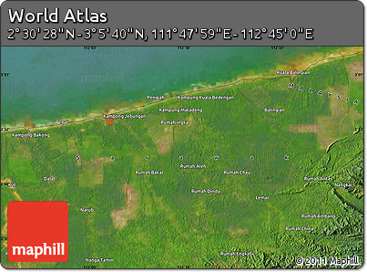 Satellite Map of the Area around 2° 48' 4" N, 112° 16' 30" E