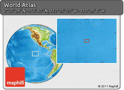 Physical Location Map of the Area around 2° 48' 4" N, 112° 7' 30" W