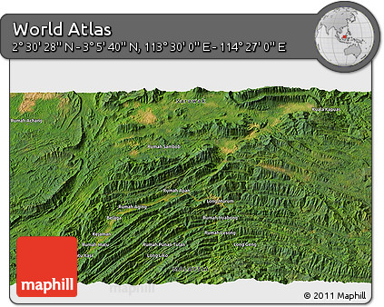 Satellite 3D Map of the Area around 2° 48' 4" N, 113° 58' 29" E