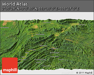 Satellite 3D Map of the Area around 2° 48' 4" N, 113° 58' 29" E