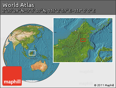 Satellite Location Map of the Area around 2° 48' 4" N, 116° 31' 30" E