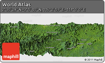 Satellite Panoramic Map of the Area around 2° 48' 4" N, 116° 31' 30" E