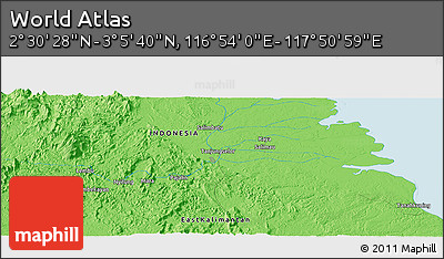Political Panoramic Map of the Area around 2° 48' 4" N, 117° 22' 30" E