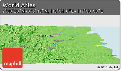 Political Panoramic Map of the Area around 2° 48' 4" N, 117° 22' 30" E