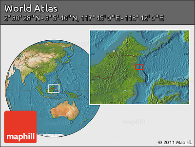 Satellite Location Map of the Area around 2° 48' 4" N, 118° 13' 29" E