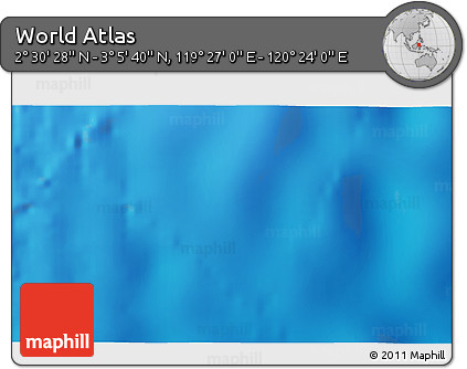 Physical 3D Map of the Area around 2° 48' 4" N, 119° 55' 30" E