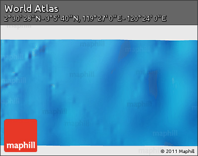 Physical 3D Map of the Area around 2° 48' 4" N, 119° 55' 30" E