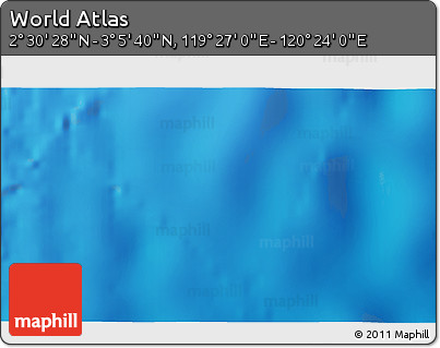 Physical 3D Map of the Area around 2° 48' 4" N, 119° 55' 30" E