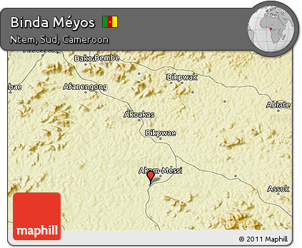 Physical 3D Map of Binda Méyos