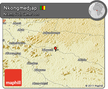 Physical 3D Map of Nkongmédjap