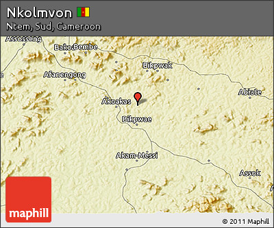 Physical 3D Map of Nkolmvon