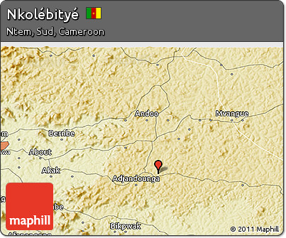 Physical 3D Map of Nkolébityé