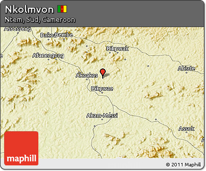 Physical 3D Map of Nkolmvon