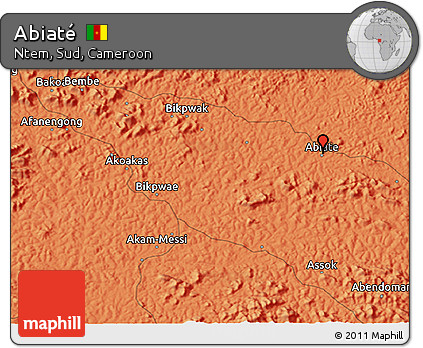 Political 3D Map of Abiaté