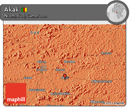 Political 3D Map of Akak