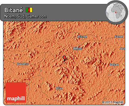 Political 3D Map of Bitané