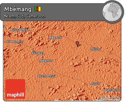 Political 3D Map of Mbémang