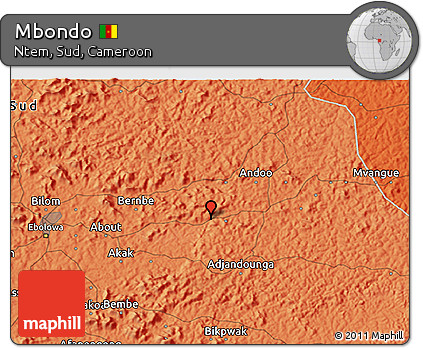 Political 3D Map of Mbondo