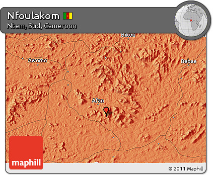 Political 3D Map of Nfoulakom