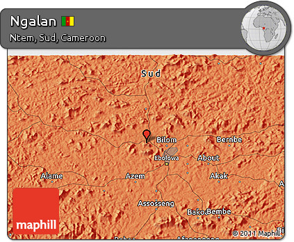 Political 3D Map of Ngalan
