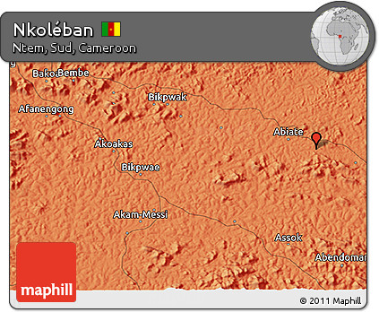 Political 3D Map of Nkoléban