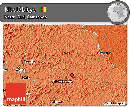 Political 3D Map of Nkolébityé