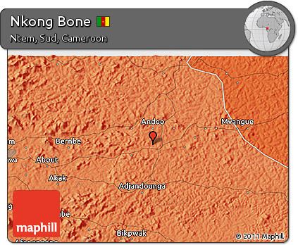 Political 3D Map of Nkong Bone