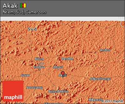 Political 3D Map of Akak