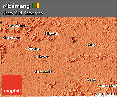 Political 3D Map of Mbémang