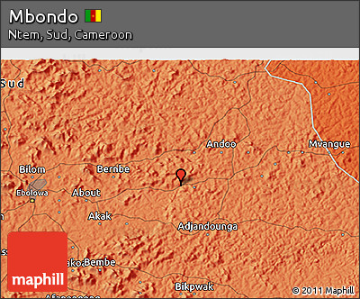 Political 3D Map of Mbondo