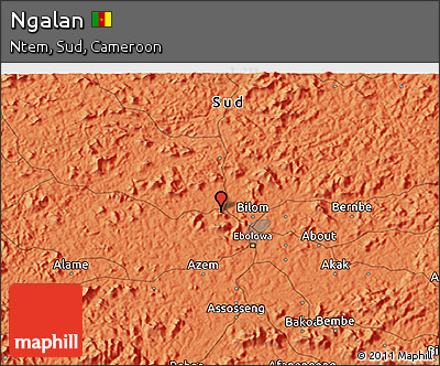 Political 3D Map of Ngalan