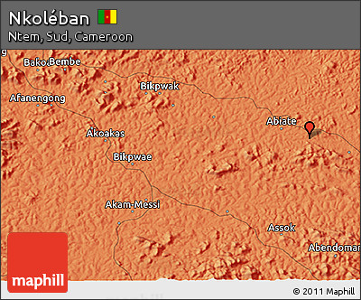 Political 3D Map of Nkoléban