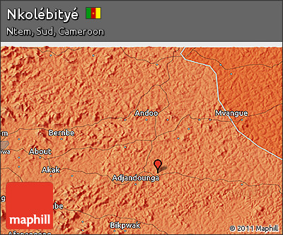 Political 3D Map of Nkolébityé