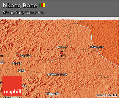 Political 3D Map of Nkong Bone