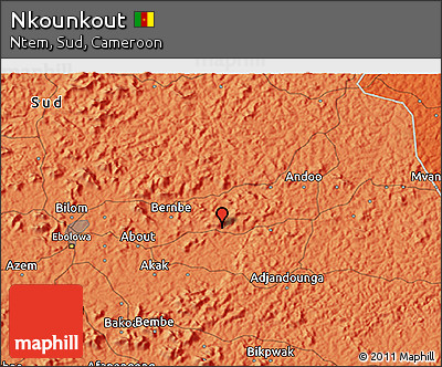 Political 3D Map of Nkounkout