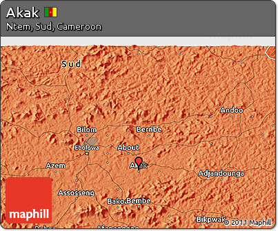 Political 3D Map of Akak