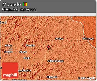 Political 3D Map of Mbondo