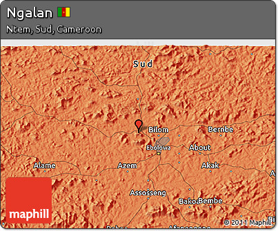 Political 3D Map of Ngalan