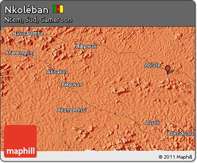 Political 3D Map of Nkoléban