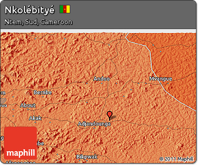 Political 3D Map of Nkolébityé
