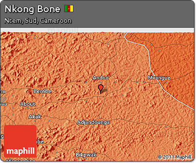 Political 3D Map of Nkong Bone