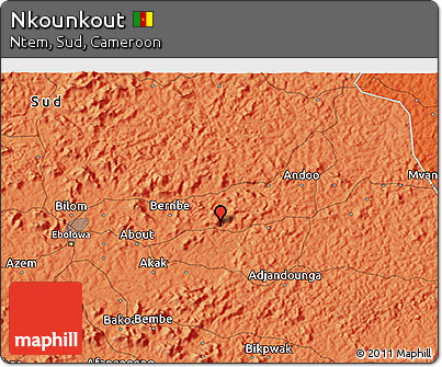 Political 3D Map of Nkounkout