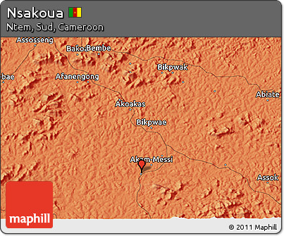 Political 3D Map of Nsakoua