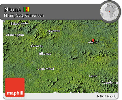 Satellite 3D Map of Ntoné