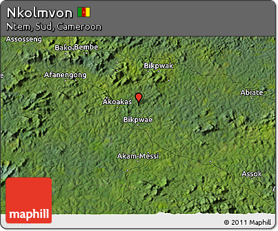 Satellite 3D Map of Nkolmvon