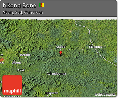Satellite 3D Map of Nkong Bone